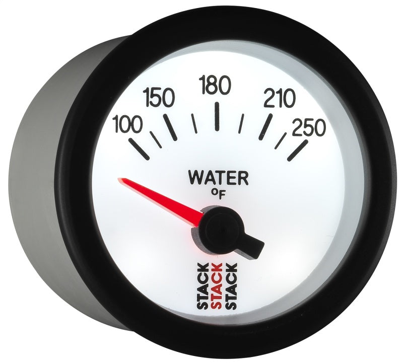 Autometer Stack 52mm 100-250 Deg F 1/8in NPTF Electric Water Temp Gauge - White ST3258