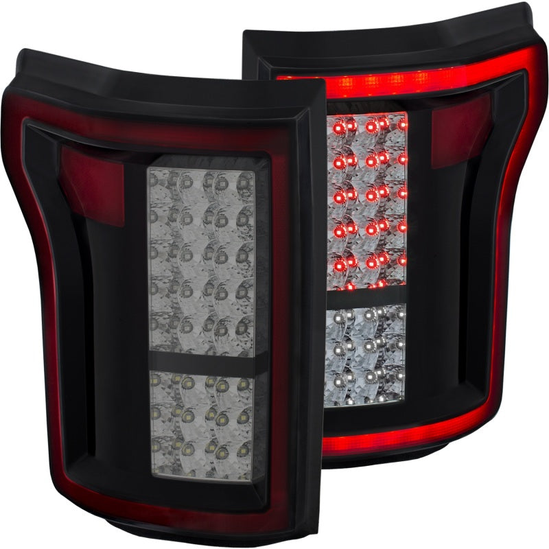 ANZO USA Ford F-150 Led Taillights Red/Smoke; 2015-2017 - eliteracefab.com