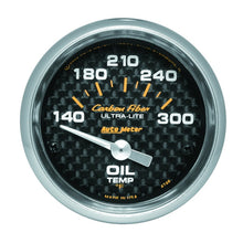 Load image into Gallery viewer, Autometer Carbon Fiber 52mm 140-300 Deg F Electronic Oil Temperature Gauge - eliteracefab.com