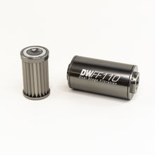 Load image into Gallery viewer, DeatschWerks Stainless Steel 10AN 10 Micron Universal Inline Fuel Filter Housing Kit (110mm) - eliteracefab.com