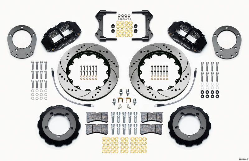 Wilwood Narrow Superlite 4R Front Hat Kit 14.00in Drilled 76-77 Ford Bronco Dana 44 w/Lines Wilwood