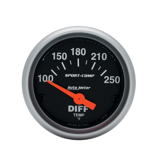 AutoMeter Gauge Differential Temp 2-1/16in. 100-250 Deg. F Electric Sport-Comp 3349