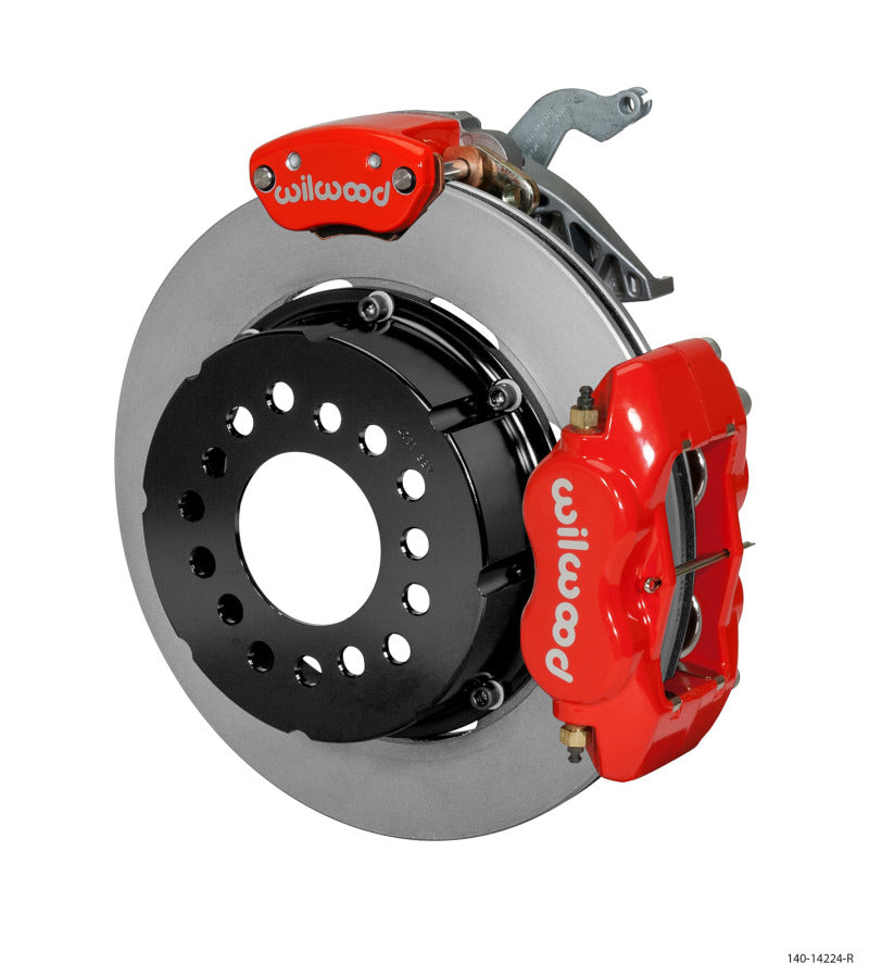 Wilwood Forged Dynalite P/S Rear Kit w/MC4 P-Brake Red Chev 12 Bolt w/Clip Eliminator Wilwood