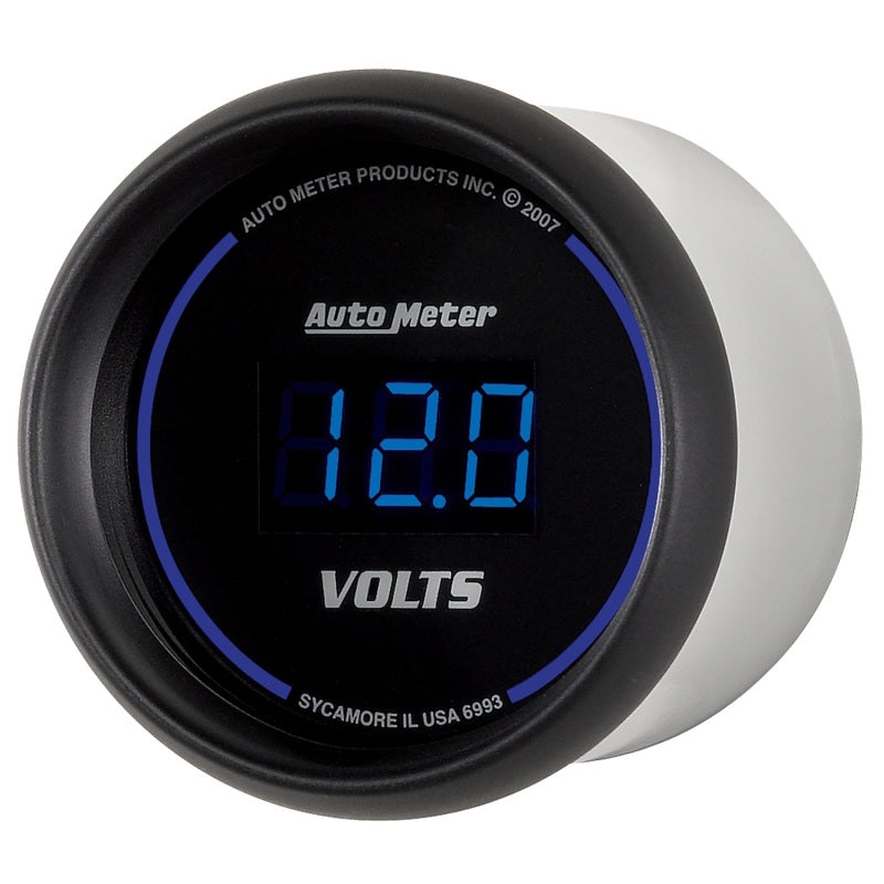 Autometer Cobalt Digital 52.4mm Black Voltmeter 6993