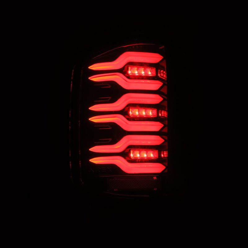 AlphaRex 620040 14-18 Chevy Silverado 1500 Luxx-Series LED Tail Lights Alpha-Black w/Activ Light/Seq Signal