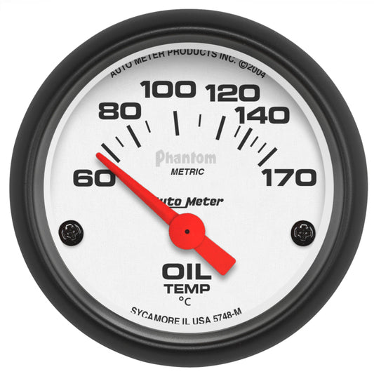 Autometer Phantom 2-1/16in 60-170 Deg F Electronic Oil Temperature Gauge 5748-M