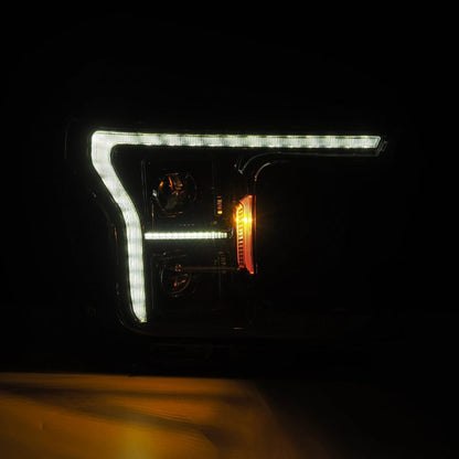 AlphaRex 18-20 Ford F150 PRO-Series Headlight Alpha Black w/ Seq Signal & DRL - eliteracefab.com