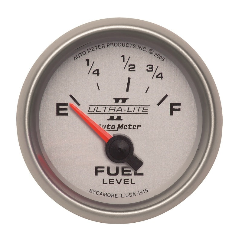 Autometer Ultra-Lite II 2-1/16in 73-10 OHMS Short Sweep Electronic Fuel Level Gauge 4915