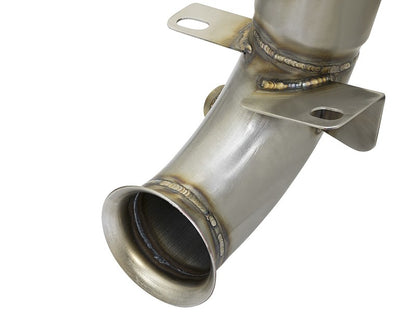 aFe 09-13 MINI Cooper S (R56) L4 1.6L (t) Twisted Steel Down Pipe 2-1/2in 304 Stainless Steel w/ Cat aFe