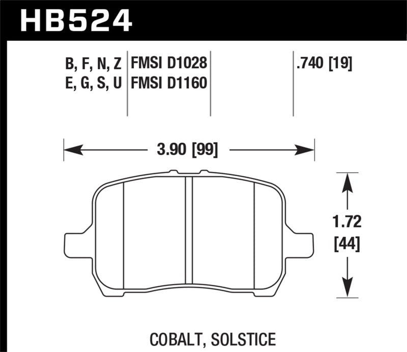 Hawk Performance HT-10 Front Brake Pads - HB524S.740