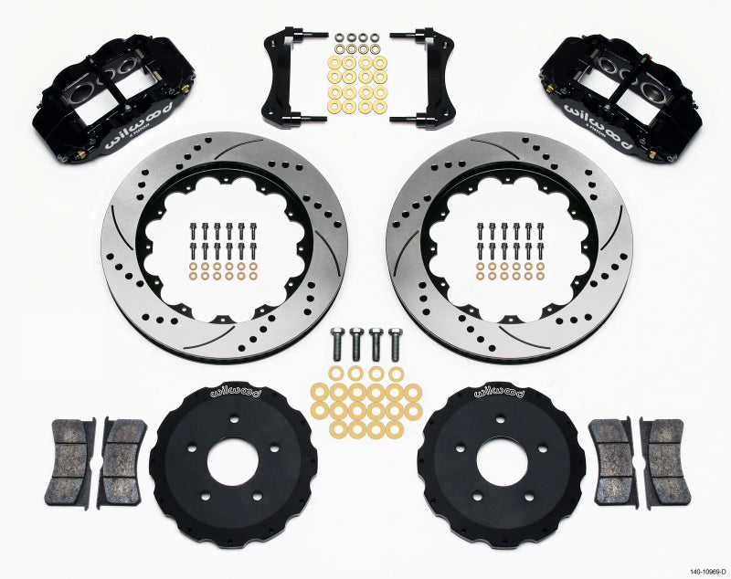 Wilwood Narrow Superlite 6R Front Hat Kit 14.00in Drilled Backdraft Cobra (BMW E36 Based) Wilwood