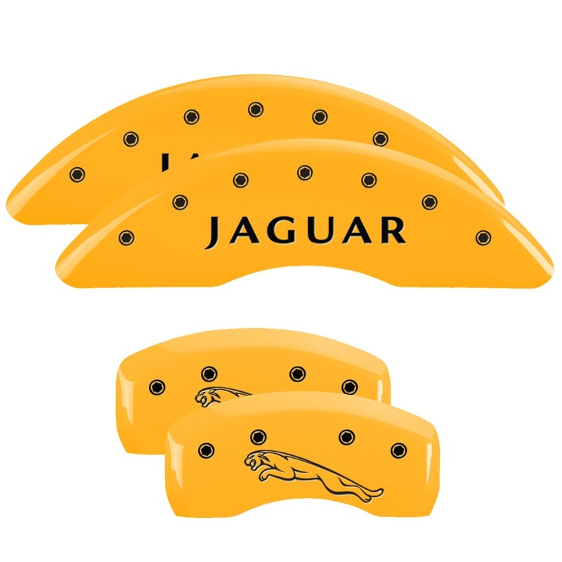 MGP 4 Caliper Covers Engraved Front & Rear MGP Yellow finish black ch MGP
