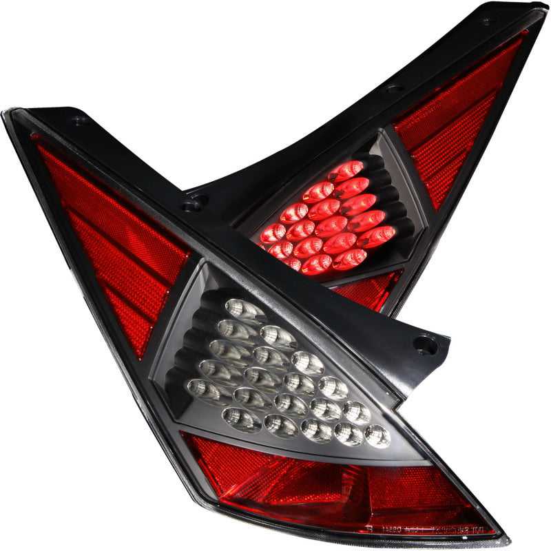 ANZO USA Nissan 350z Led Taillights Black; 2003-2005 - eliteracefab.com