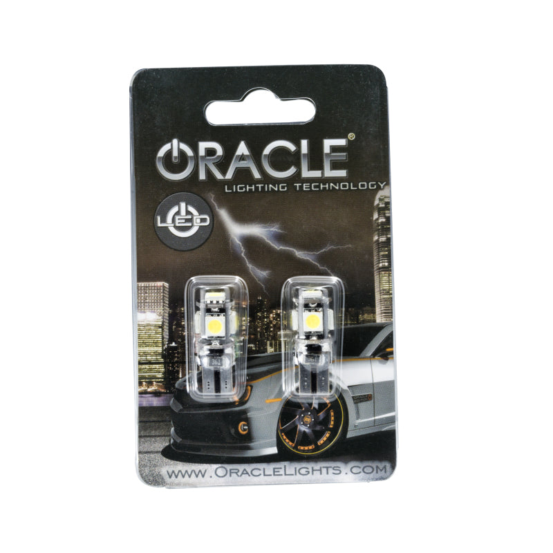 Oracle T10 5 LED 3 Chip SMD Bulbs (Pair) - Cool White - eliteracefab.com