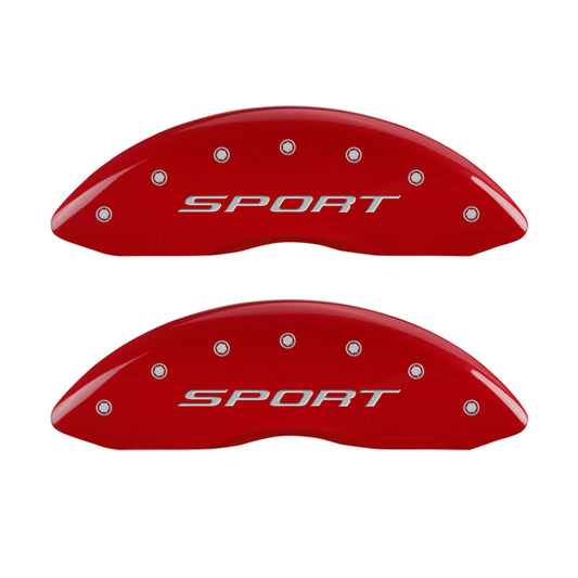 MGP 4 Caliper Covers Engraved Front & Rear 2015/Sport Red Finish Silver Char 2018 Ford Fusion MGP