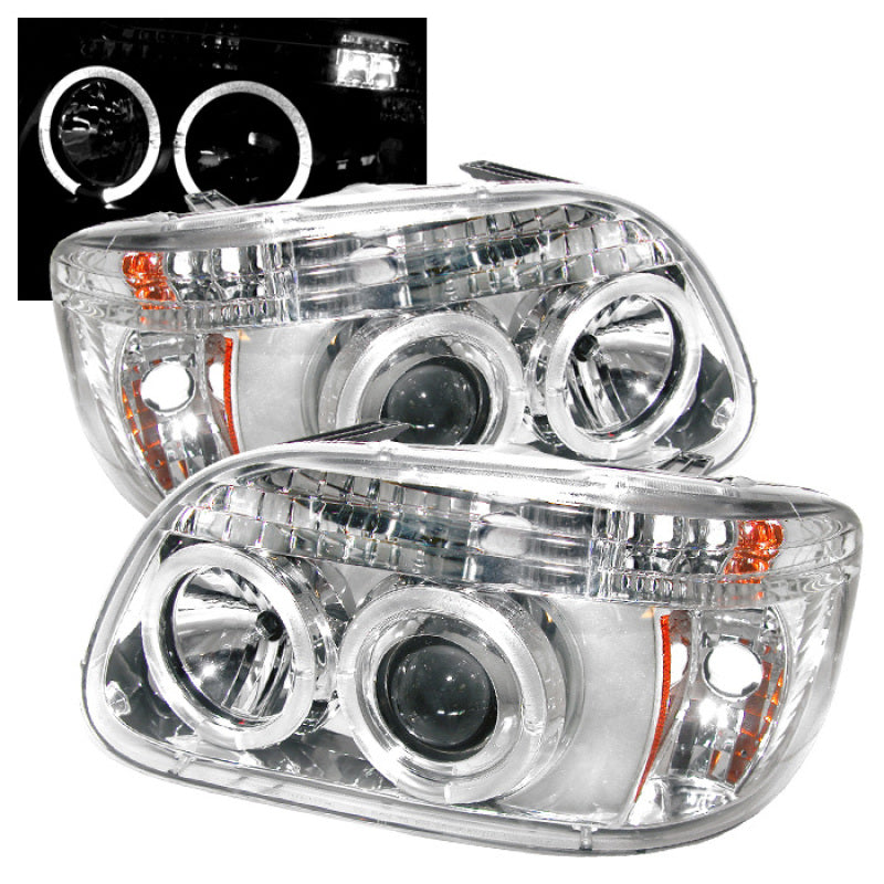 Spyder Ford Explorer 95-01 1PC Projector Headlights LED Halo Chrm PRO-YD-FEXP95-HL-1PC-C - eliteracefab.com