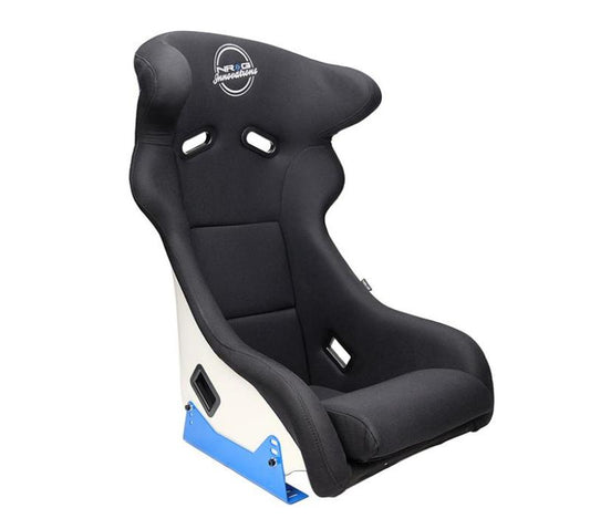 NRG Innovations SIM Fiberglass Bucket Seat - Large - White / Blue – FRP-600WT
