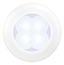 Load image into Gallery viewer, Hella 0500 Series Slim Line White 12V DC Round Soft LED Courtesy Light w/ White Plastic Rim