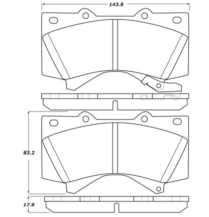 STOPTECH 07-17 TOYOTA TUNDRA STREET PERFORMANCE FRONT BRAKE PADS, 308.13030 - eliteracefab.com