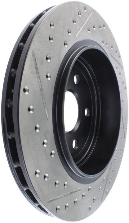 StopTech 12-15 Jeep Cherokee SRT8 Sport Slotted & Drilled Rear Driver Side Brake Rotor - eliteracefab.com