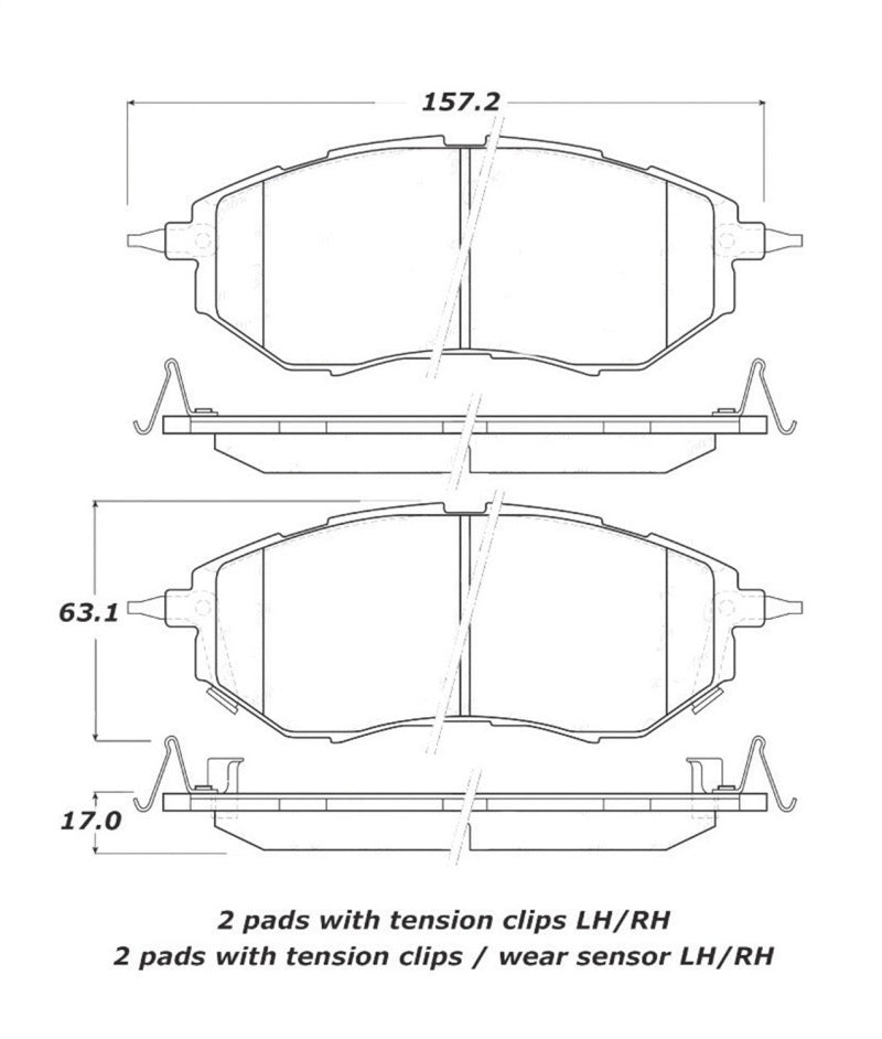 StopTech Street Touring 05-08 Legacy 2.5 GT Front Brake Pads - eliteracefab.com