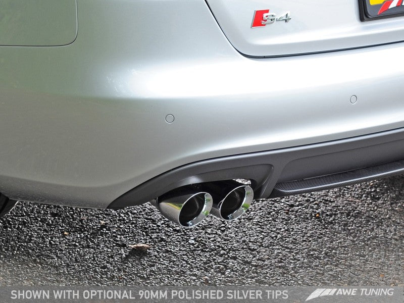 AWE Tuning Audi B8.5 S4 3.0T Touring Edition Exhaust System - Chrome Silver Tips (102mm) - eliteracefab.com