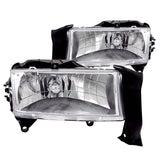 ANZO USA Dodge Dakota / Durango Crystal Headlights Chrome; 1997-2004