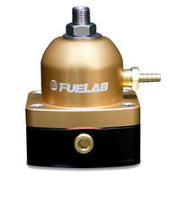 Load image into Gallery viewer, Fuelab 535 EFI Adjustable Mini FPR 25-90 PSI (2) -6AN In (1) -6AN Return - Gold - eliteracefab.com