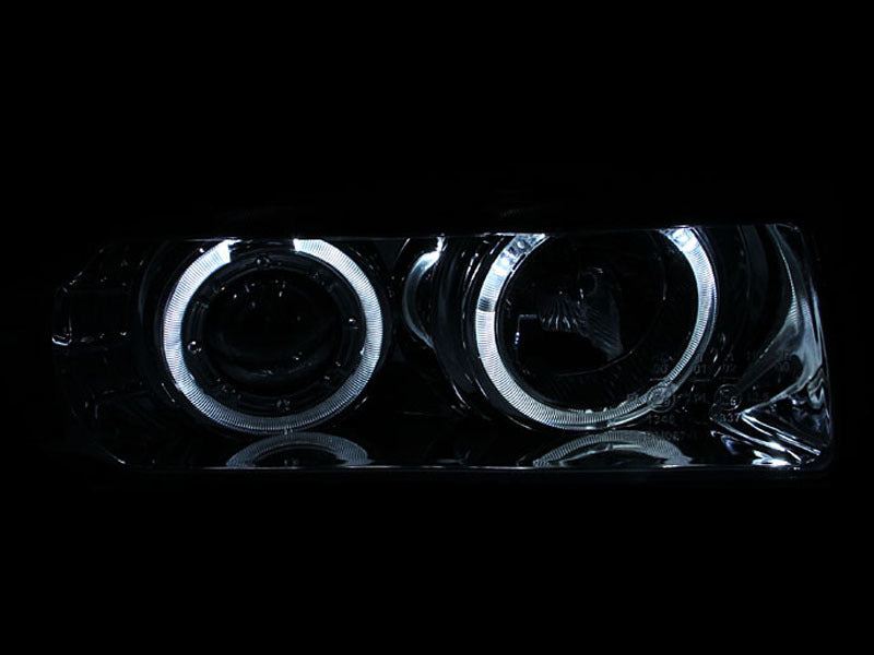 ANZO 1992-1998 BMW 3 Series E36 Projector Headlights w/ Halo Chrome G2 1 pc - eliteracefab.com