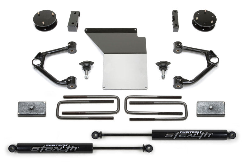 Fabtech 07-18 GM K1500 w/OE Forged UCA 3.5in Budget UCA System w/Rear Stealth Shocks - eliteracefab.com