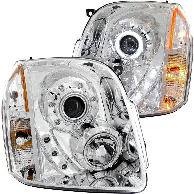 ANZO USA GMC Yukon Denali Projector Headlights W/ Halo Chrome Ccfl; 2007-2014 - eliteracefab.com