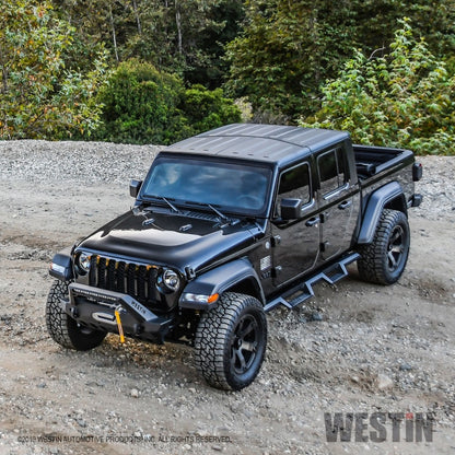 Westin 18-19 Jeep Wrangler JL Stubby Front Bumper - Textured Black - eliteracefab.com