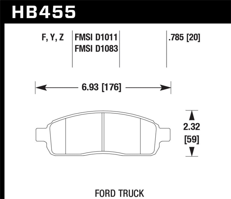 Hawk Performance LTS Brake Pads - HB455Y.785