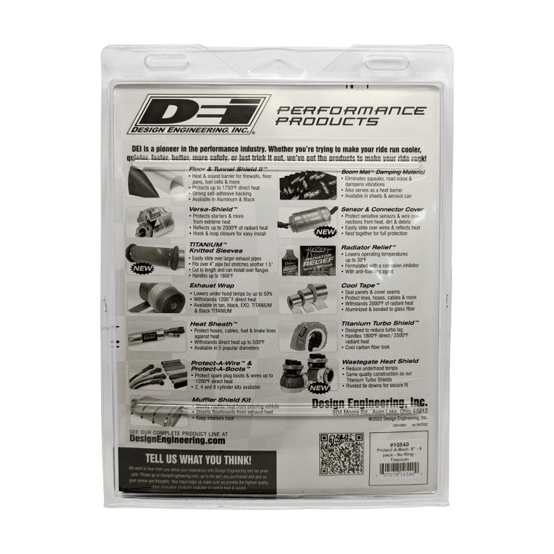 DEI Protect-A-Boot - 8in - 6-pack - No Ring - Titanium DEI