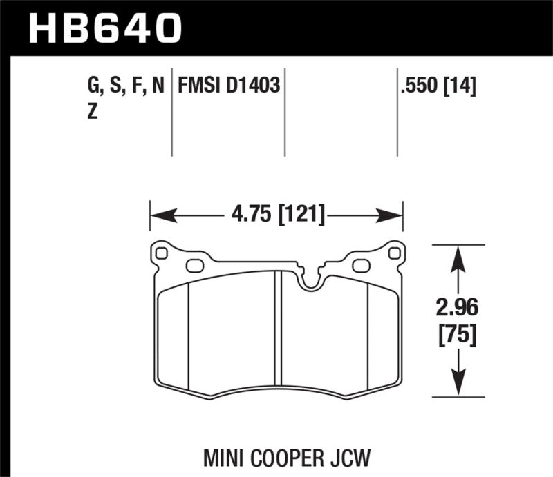 Hawk 09-10 Mini Cooper HP+ Autocross Front Brake Pads - eliteracefab.com