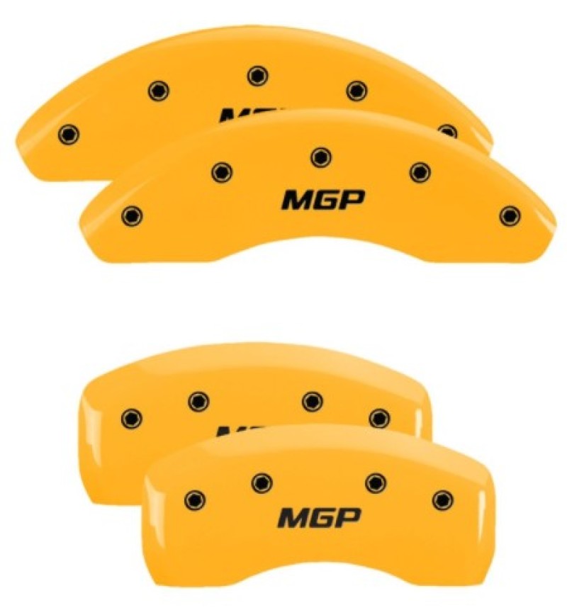 MGP 4 Caliper Covers Engraved Front & Rear MGP Yellow Finish Black Characters 2018 Kia Optima MGP