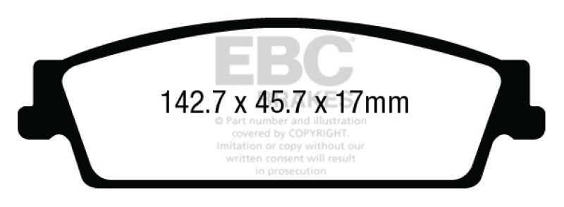 EBC 15+ Cadillac Escalade 6.2 2WD Yellowstuff Rear Brake Pads - eliteracefab.com