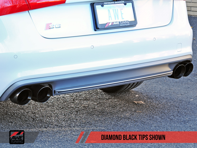 AWE Tuning Audi C7 / C7.5 S7 4.0T Track Edition Exhaust - Diamond Black Tips - eliteracefab.com