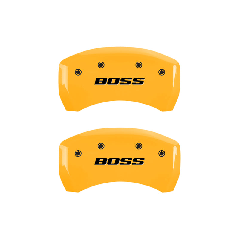 MGP 4 Caliper Covers Engraved Front & Rear MGP Yellow finish black ch MGP