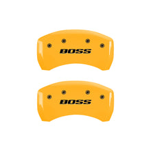 Load image into Gallery viewer, MGP 4 Caliper Covers Engraved Front &amp; Rear MGP Yellow finish black ch MGP