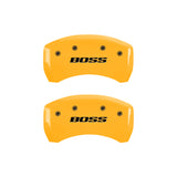 MGP 4 Caliper Covers Engraved Front & Rear MGP Yellow finish black ch