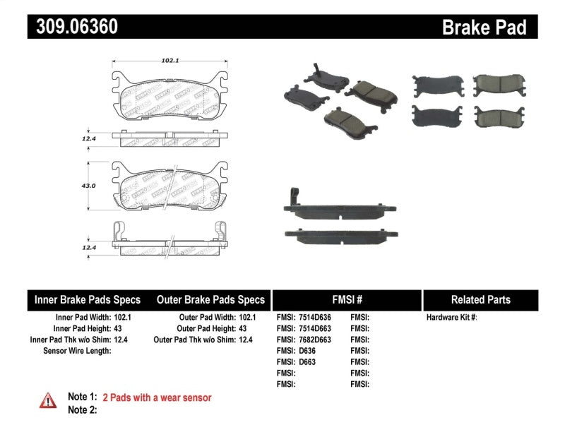 StopTech Performance 94-97/99-05 Miata w/ Normal Suspension Rear Brake Pads D636 - eliteracefab.com