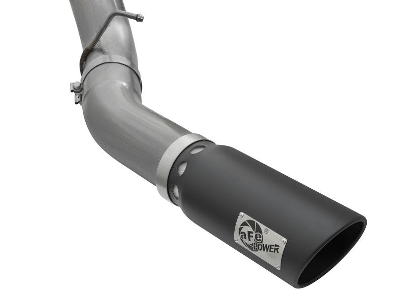 aFe LARGE Bore HD 5in Exhausts DPF-Back SS w/ Black Tips 16-17 GM Diesel Truck V8-6.6L (td) LML/L5P aFe