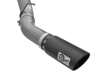 aFe LARGE Bore HD 5in Exhausts DPF-Back SS w/ Black Tips 16-17 GM Diesel Truck V8-6.6L (td) LML/L5P aFe