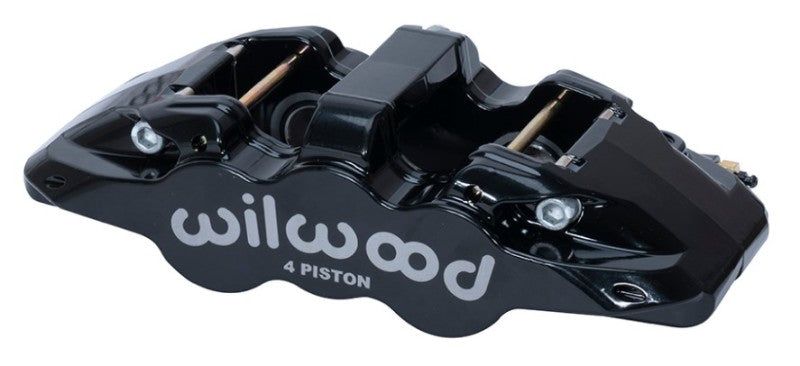 Wilwood Caliper - Aero4-DS Forged Four-Piston Caliper Black 1.12in Piston 1.10in Rotor - Black Wilwood