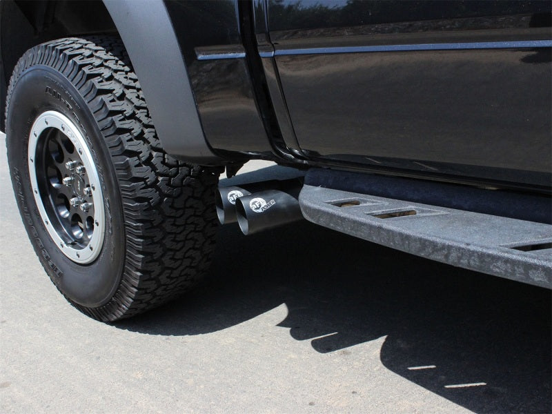 aFe Rebel Series Exhaust SS Front Side Exit CB w/ Black Tips 10-14 Ford F150 Ecoboost V8 6.2L - eliteracefab.com