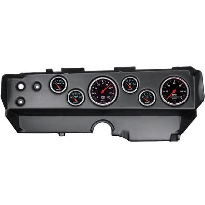 Autometer Designer Black 70-74 E-Body/Cuda/Challenger Dash Kit 6pc Tach/ MPH/ Fuel/ Oil/ WTMP/ Volt 7029-DB