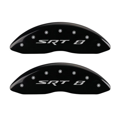 MGP 4 Caliper Covers Engraved Front & Rear SRT8 Black finish silver ch MGP