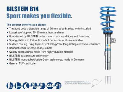 Bilstein B14 2008 Audi TT Quattro Base Front and Rear Suspension Kit - eliteracefab.com