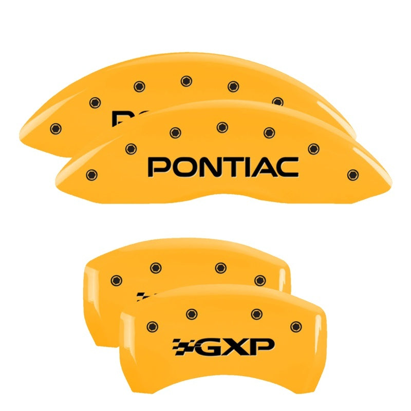 MGP 4 Caliper Covers Engraved Front Pontiac Rear Gxp Yellow Finish Black Char 2008 Pontiac G8 MGP